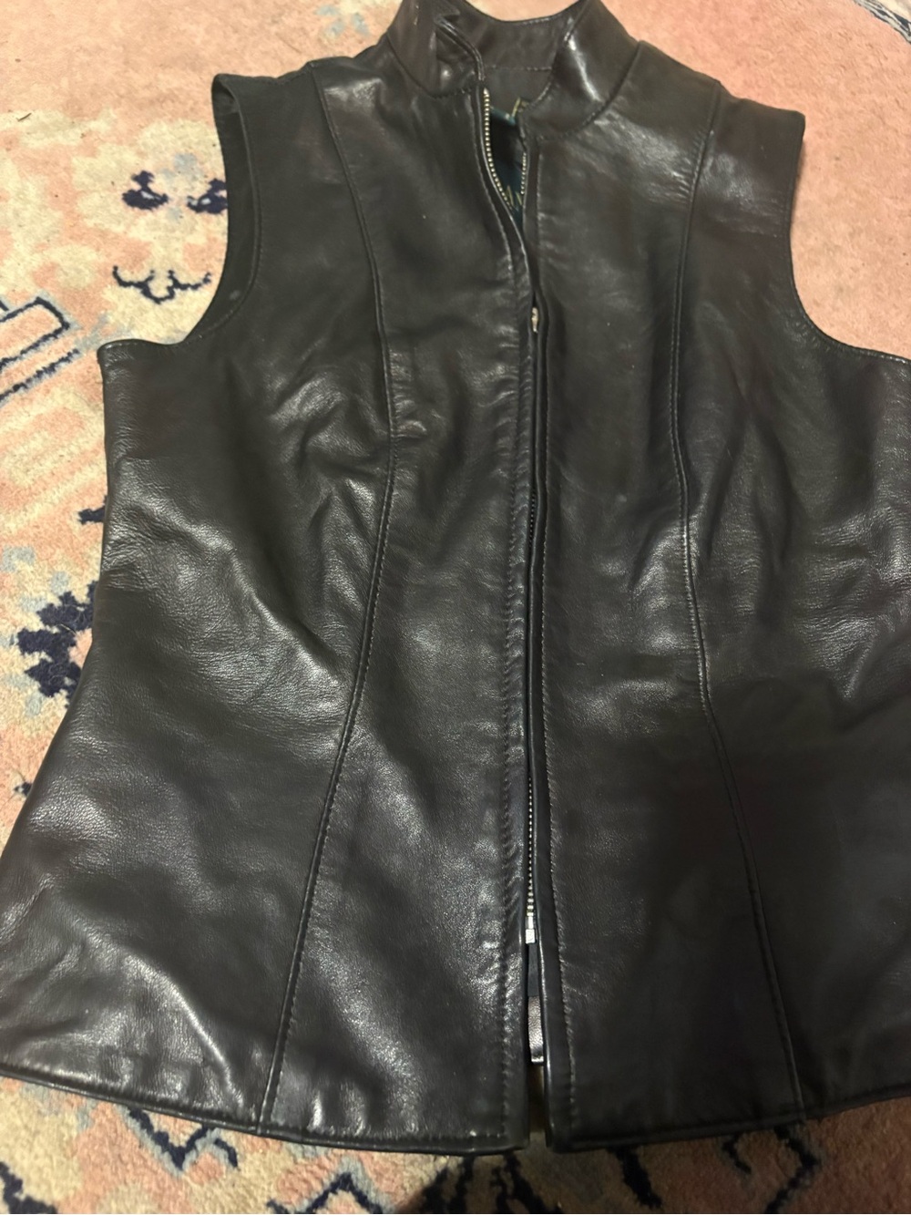 Danier Black Leather Sleeveless Zip-Front Vest
